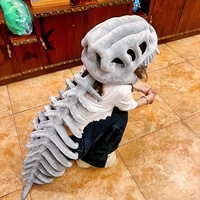 Poupée exosquelette en forme d'os de dinosaure avec chapeau en peluche, jouet en peluche pour enfant, cadeau en gros
