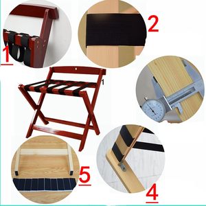 <span class=keywords><strong>Porte</strong></span>-bagages pliant en <span class=keywords><strong>bois</strong></span> avec dossier – Pas d'assemblage requis – Support de <span class=keywords><strong>valise</strong></span> portable pour chambre d'hôtes, chambre à coucher, hôtel - Product Image 4