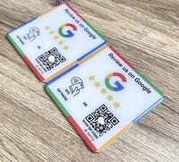 Support NFC personnalisé pour avis Google, autocollant de menu avec code QR, appuyez pour laisser un avis 5 étoiles pour restaurant, salon de coiffure, acrylique étanche, OEM