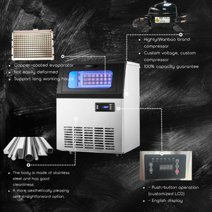 Blg 220V xách tay hoàn toàn tự động 90kg 200lb Máy Làm Đá Viên tiết kiệm năng lượng cửa hàng đồ uống kinh doanh Máy làm đá với làm mát không khí - Product Image 3