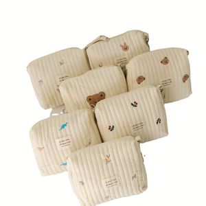 Estilo coreano nueva cremallera bordado algodón mamá bolsa bebé cochecito bolsa de pañales - Product Image 1
