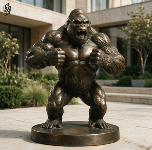 Scultura di Gorilla in Bronzo a Grandezza Naturale Personalizzata <span class=keywords><strong>e</strong></span> Statua di Fauna Selvatica in Metallo per Decorazione di Piazze Esterne - Product Image 6
