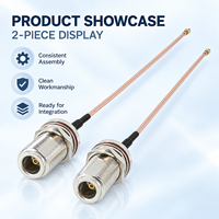 Kabel Koaksial RG178 Konektor N Female U.FL 50 Ohm Pigtail Tipis Fleksibel 15cm 0-3GHz IoT Modul PCB Nirkabel Antena Jumper