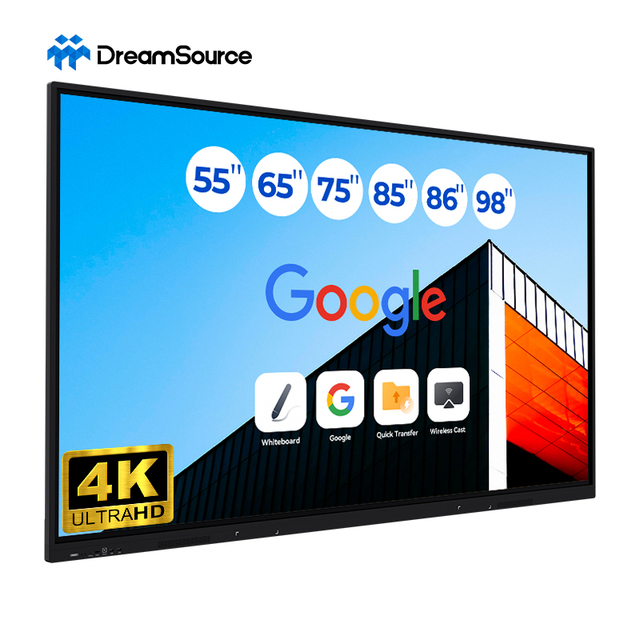 High Quality 55 65 75 86 Inch Smart Interactive Flat Panel Display 4K UHD 120Hz Multi-Touch AI Dual OS Whiteboard Meeting