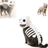Costume d'Halloween pour animaux de compagnie NCI PET en peluche Tyrannosaurus Rex, vêtements de cosplay réaliste en 3D en forme d'os de dinosaure pour petits et moyens animaux de compagnie