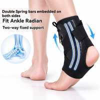 Attelle de cheville à ressort, élastique, à compression, avec lacets et Velcro, stabilisateur de talon en éponge, pour usage sportif adulte