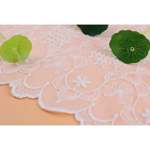 Nieuwe White Bridal Lace Stof Borduren Bridal Kant Applicaties Voor Bruiloft Sluier