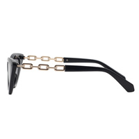 Lunettes de soleil rétro vintage pour femme HP22796, style œil de chat, avec chaîne de monture