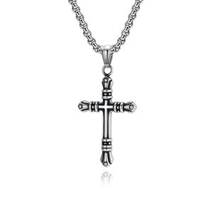 Stainless Steel <b>Cross</b> Necklace For Men Themed Pendant Sweater <b>Chain</b> Jewelry - Product Image 5