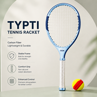 Ensemble complet de raquettes de sport TYPTI en fibre de carbone avec poignée en bois, filet en nylon, sac de rangement portable et balles en mousse souple pour jeu en extérieur