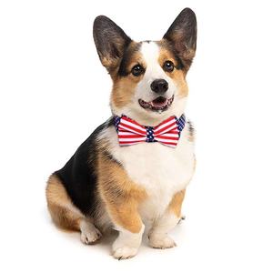 <span class=keywords><strong>Collar</strong></span> de perro ajustable con pajarita desmontable de estilo estampado de bandera nacional con logotipo personalizado para cachorros pequeños - Product Image 5