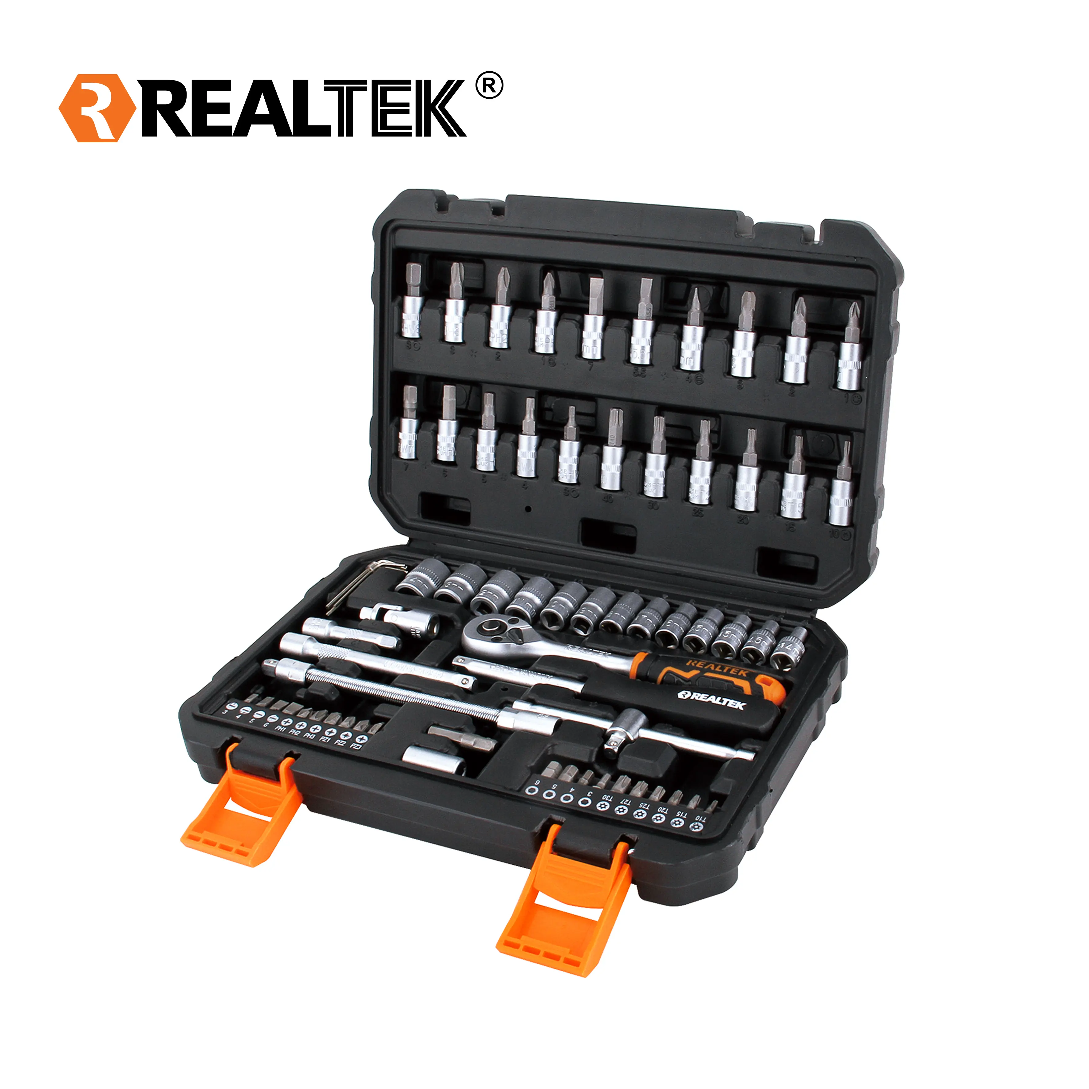 Realtek 66Pcs Professional 1/4 "CRV Socket Set Tools Kit strumento meccanico utensili manuali per la riparazione automatica