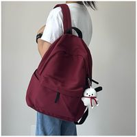 Sac à Dos Polyvalent Japonais de Couleur Unie, Grande Capacité, pour Collège et Lycée