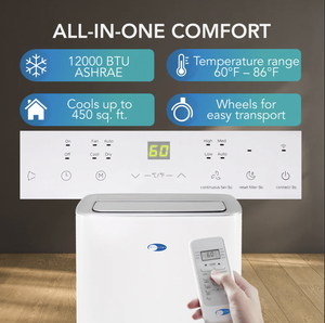 Climatiseur portable Wi-Fi Whynter 13 500 BTU, chauffage, déshumidificateur et ventilateur, disponible à des prix avantageux - Product Image 2