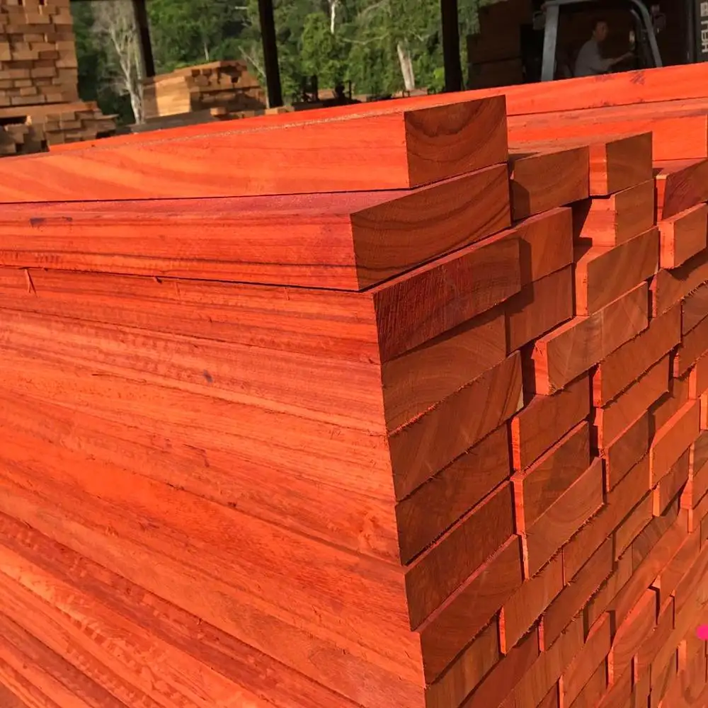 Sliced cutting full pallet for sale Padouk, African hardwood and redwood