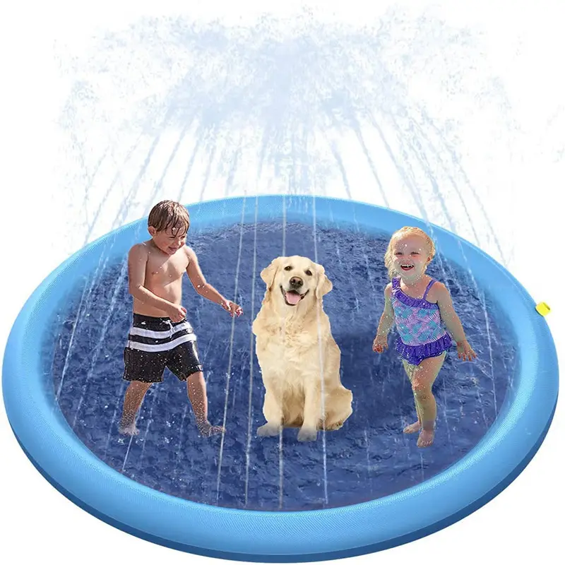 Thickened Durable Bath Pool Splash Pad Anti-Slip Dog Pool Splash Pad Pet Summer Outdoor Water Toy for Dogs