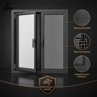 Ventana Abatible de Aluminio de Seguridad con Malla Protectora Integrada, Sistema de Ventanas Residenciales de Alta Calidad
