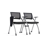 Chaise empilable pliable pour bureau à domicile avec roulettes de table pour ordinateur portable Chaise de bureau de visiteur ergonomique en maille de conférence empilable à bas prix