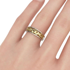 Two Tone Heart Crown Ring for Women Chic Luxury Fashion Statement Jewelry Daily Gift - Product Image 3