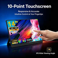 Monitor Portátil IPS Táctil de 14 Pulgadas, 1920x1200, 60Hz, USB-C, FHD, 16:10, Pantalla Externa para Laptops/Macs/Juegos/Oficina