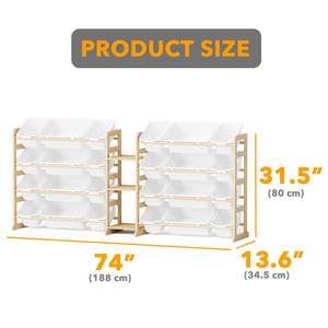 Large Toy <b>Storage</b> Organizer with 4 Layers, Toy Organizers <b>Storage</b> Bookshelf, Kids <b>Bin</b> Shelf Box for Bedroom - Product Image 2