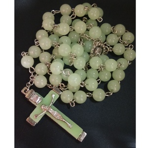 <span class=keywords><strong>Rosario</strong></span> Luminoso al Buio con Croce, <span class=keywords><strong>Collana</strong></span> con Perline in Plastica Religiose - Product Image 6