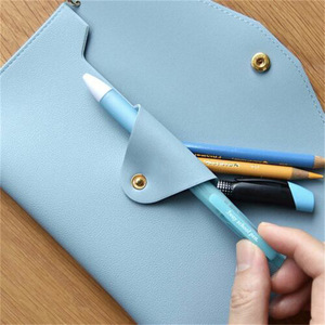 Hete Aanbieding PU Lederen Etui School Penmap met Riempje Studenten Schrijfwaren Grote Capaciteit Pen Verpakkingszakken voor Cadeaus - Product Image 5