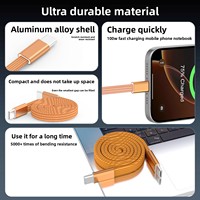 Nouveau câble de données magnétique plat tressé 240W, double Type-C, charge super rapide, transfert de données pour téléphones mobiles, tablettes, ordinateurs portables