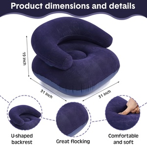 Classic Bean Bag Chair Portable <b>Inflatable</b> Lounge Furniture Home Bedroom Flocking <b>Sofa</b> Couch Blow Deck Chair Air <b>Sofa</b> Portable - Product Image 2