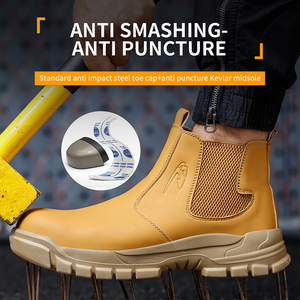Bottes <span class=keywords><strong>de</strong></span> sécurité en cuir pour hommes anti-perforation, légères, avec embout en acier, anti-écrasement, pour soudeurs industriels - Product Image 5