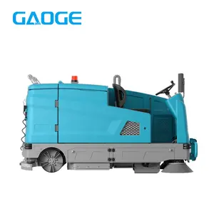 Gaoge GA09 daun Pembersih Jalan Industri, penyapu lantai cuci jalan dan truk penggosok besar berkendara di lantai mesin mengemudi