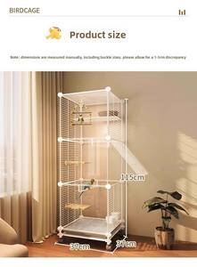 Grande gabbia per uccelli in metallo di lusso Extra-Large gabbia per pappagalli con chiusura a bottone eco-friendly Design robusto vendita di articoli per animali domestici - Product Image 6