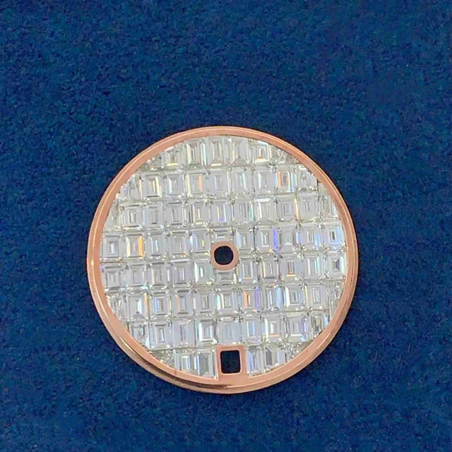 OEM NH35 RLX/PP Watch Dial 42mm - Aventurine/White, 18K Gold Cultured Diamond, Custom Print & Private Logo