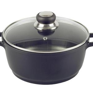 หม้อเดลต้า 2.1 ลิตร 20 ซม. อลูมิเนียมหล่อพร้อมฝาแก้ว สำหรับตุ๋นและอบ - Product Image 1