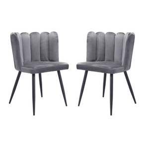Chaises de salle à manger de style européen moderne en tissu <span class=keywords><strong>velours</strong></span> coloré avec des formes de doigts et de fleurs en cuir et métal - Product Image 2
