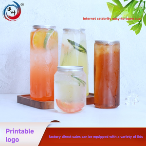 Vasos de Plástico Personalizados de 250ml, 330ml, 500ml con Tapa Fácil de Abrir, Latas de Bebida, Latas de PET para Jugo y Refrescos, Latas de Plástico para Bebidas con Tapas - Product Image 3