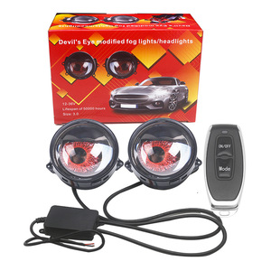 Devil Eyes <span class=keywords><strong>Led</strong></span> năng động Demon Eye Đèn pha 12V phổ tự động sửa đổi mới điều khiển từ xa xe ánh sáng phụ kiện - Product Image 6