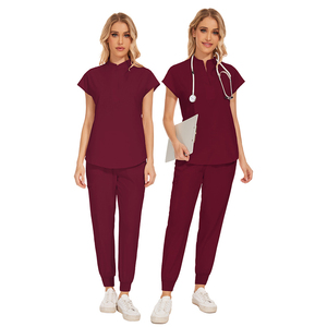 42015 Uniformes médicaux tissés personnalisés et confortables avec col zippé, tailles plus, pantalons de travail pour le personnel médical - Product Image 2