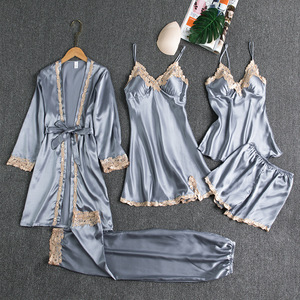 Vestito da notte per donna cinque pezzi Plus Size abiti da notte pigiama set da donna - Product Image 6