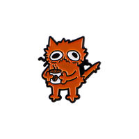 Adorable broche en métal découpé plaqué émail souple, motif chat noir doux et confortable, pour boutiques d'animaux et cadeaux