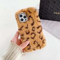 Étui de téléphone portable en peluche léopard adorable pour iPhone 17 Air 16 15 14 13 12 11 Pro Max Plus Housse souple 17 pro