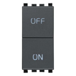 สวิตช์แบบกดสองปุ่ม 10A สีเทา ตำแหน่งเปิด-ปิด 4.1x2.8x5.3 ซม. - Product Image 1