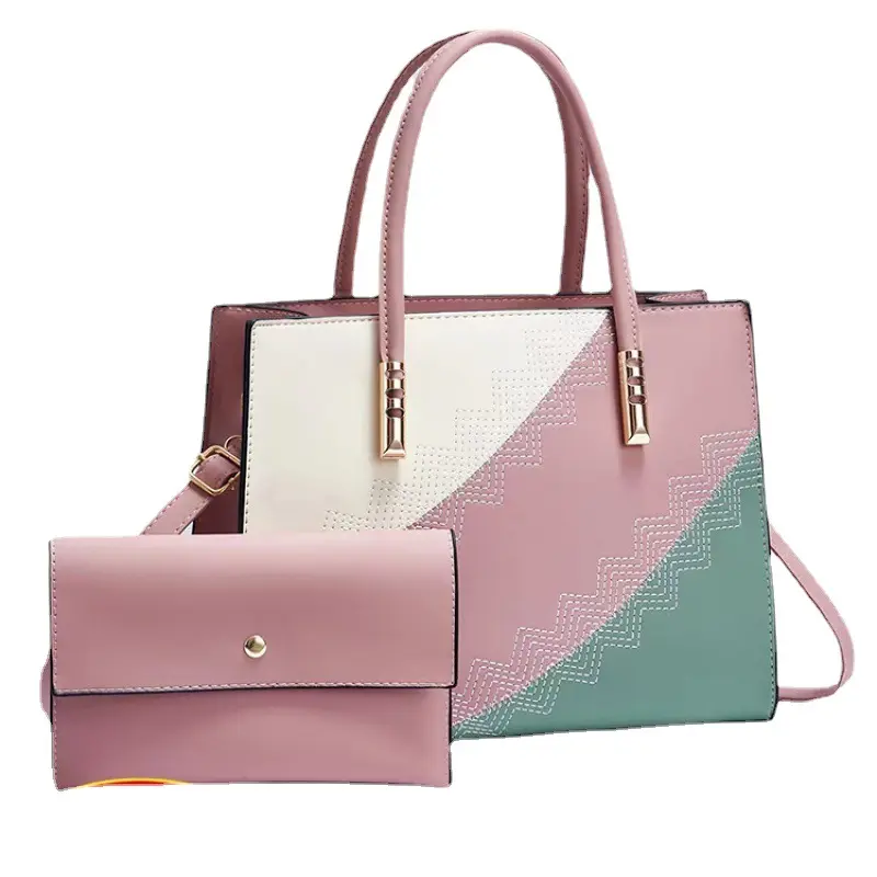 Sac a main femme-bolsos de mano para mujer, monedero, cartera, 2 piezas en uno, venta al por mayor de china, conjuntos de bolsos