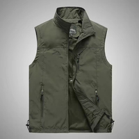 Último modelo de moda chaleco utilitario cuello alto transpirable al aire libre correr chaleco trabajo sin mangas invierno hombres chaleco
