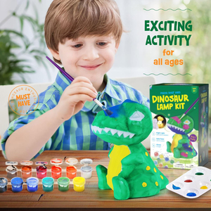 Nieuwe Ontwerpen Kunst & Ambachten <span class=keywords><strong>Kit</strong></span> Voor Kinderen Diy Dinosaurus Led Licht Speelgoed Voor Kinderen Verf Uw Eigen Dinosaurus Lamp <span class=keywords><strong>Kit</strong></span> - Product Image 4