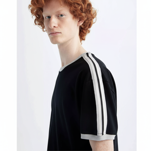 Camiseta de lujo de algodón pesado liso de alto rango, camiseta unisex con estampado personalizado de logotipo, cuello simulado, camiseta en blanco, camiseta transpirable de gran tamaño para hombre - Product Image 1