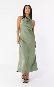 Vestido Midi Halter de Satén para Mujer 2026, Estilo Vintage Casual, Verde <span class=keywords><strong>Esmeralda</strong></span> Intenso, Espalda Descubierta, Elegante Vestido de Noche, OEM, Sexy - Product Image 6