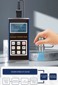 Çin üst marka WALTER taşınabilir ultrasonik kalınlık ölçer şarj edilebilir lityum pil için çelik ve boru cam - Product Image 3