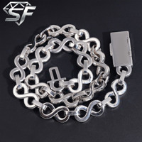 Chaîne cubaine SF Fashion en argent massif 925 certifiée VVS, sans nickel, sans plomb, 13 mm, avec diamants Moissanite style Hip-Hop, luxe léger