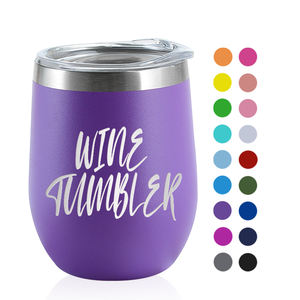 卸売カスタムウェディングカップ 12オンス エッグマグ ギフト トラベルマグ 真空タンブラー サーモボトル ワインタンブラー 蓋とストロー付き - Product Image 3